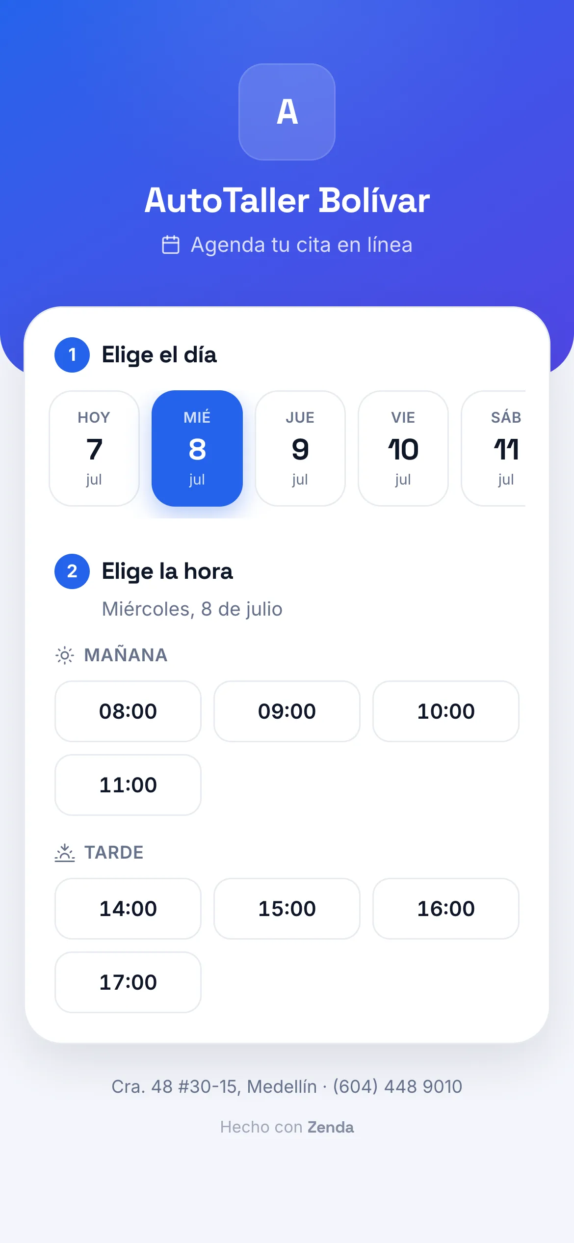 Reserva de citas online